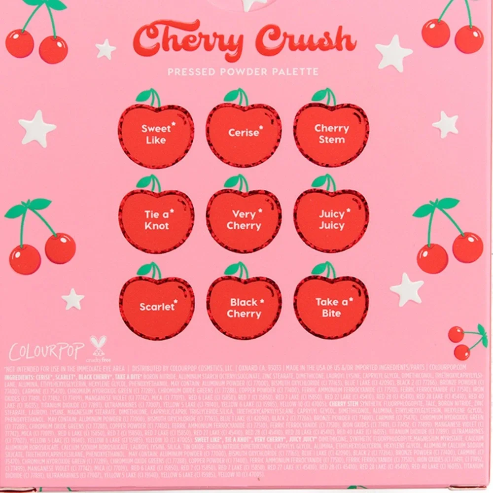 ColourPop Cherry Crush Pressed Powder Shadow Palette NIB